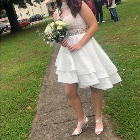 Jovani | Dresses | White Jovani Homecoming Dress | Poshmark